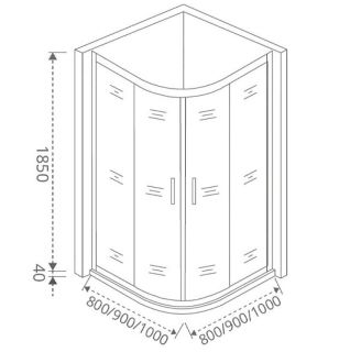 душевой уголок Good Door Neo R-90-С-CH